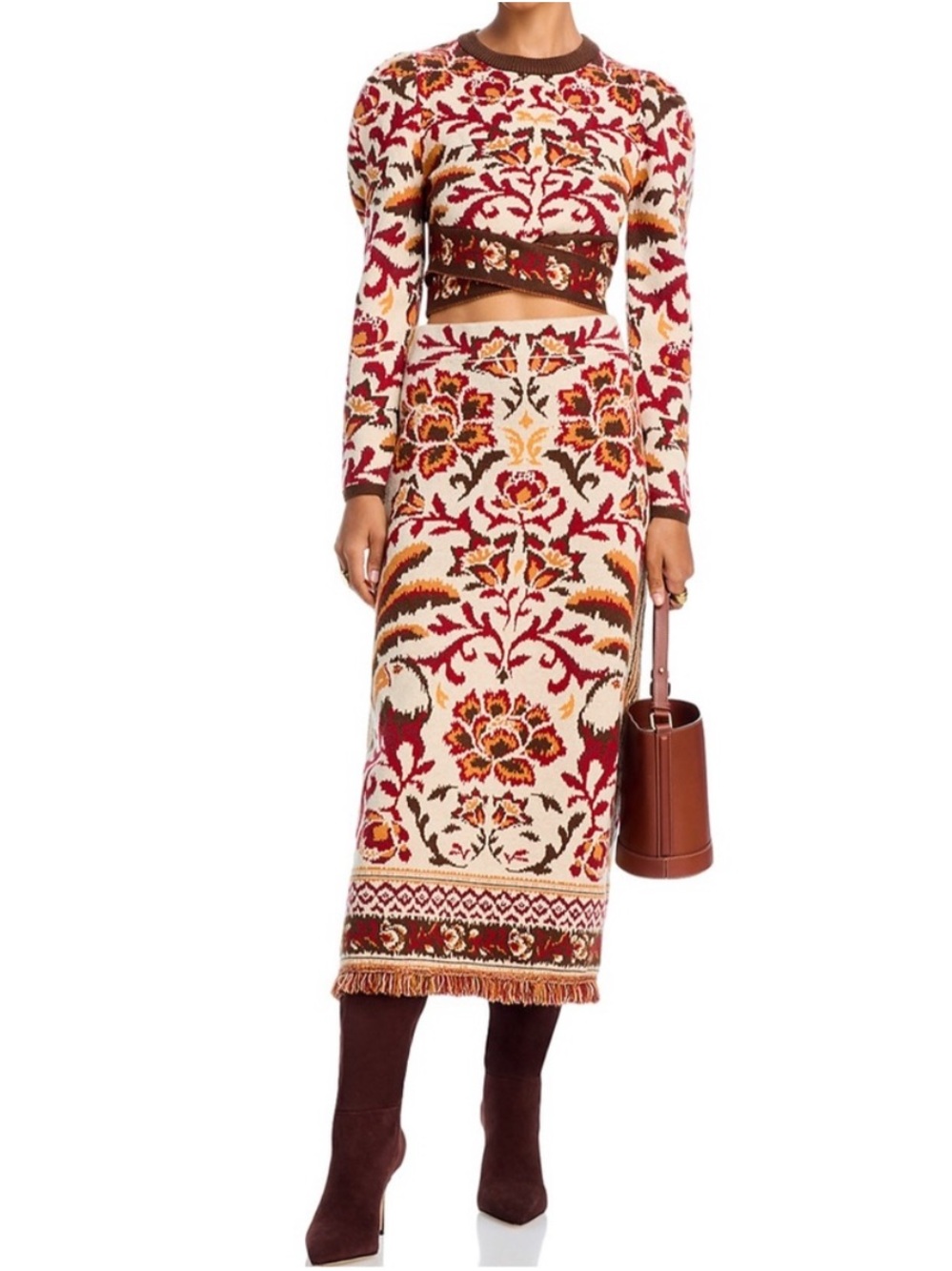 Farm Rio tapestry knit top and skirt set size small